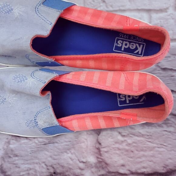 Keds women's slip on shoes pineapple blue pink size 9 - Picture 14 of 15
